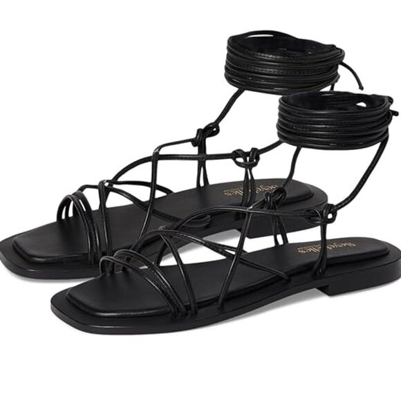 Like new Seychelles Lilac Two in Black leather lace up wrap around gladiator - Picture 3 of 10